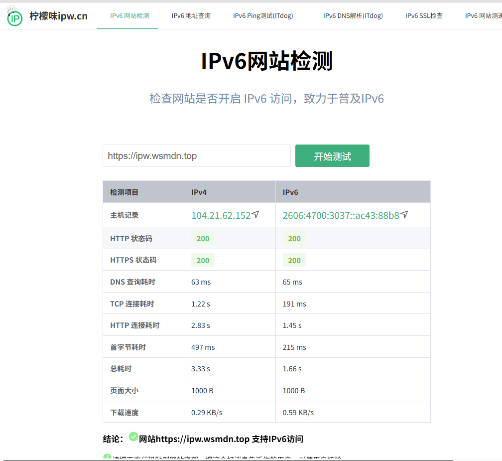 ipv6 webcheck